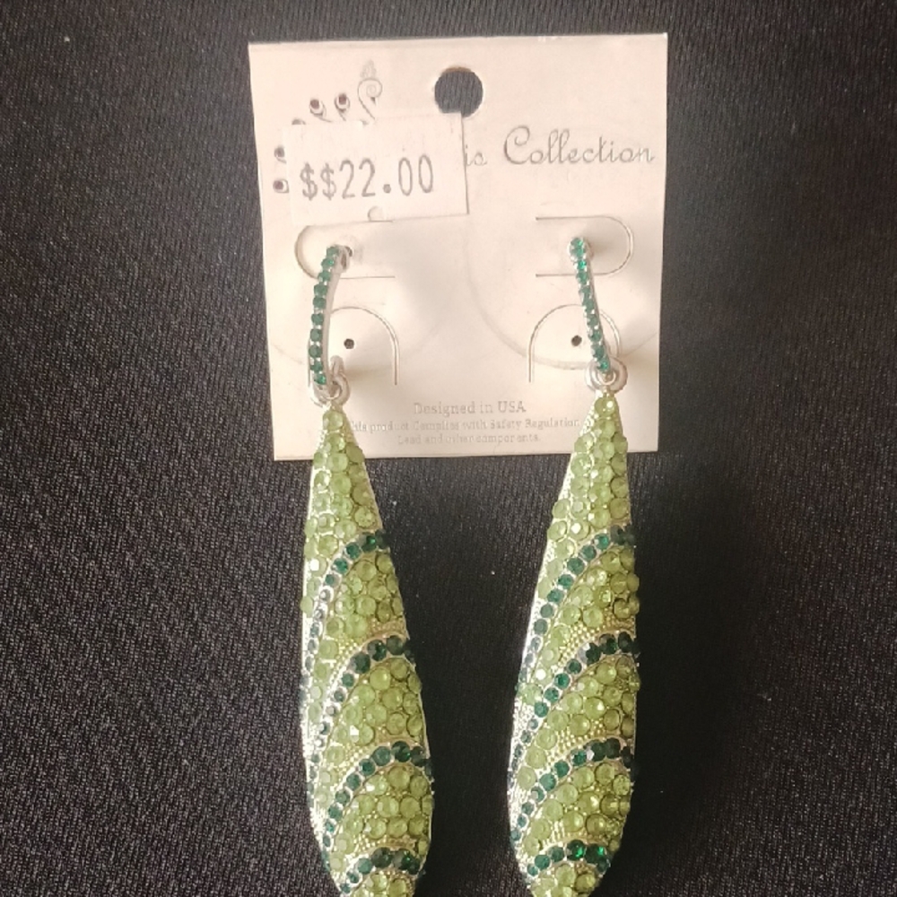 Green Beaded Earrings